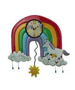 Allen Designs Rainbows and Unicorns Pendulum Wall Clock - £61.98 GBP