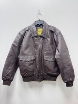 KNOX ARMORY Men Brown Leather Bomber Aviator Alpha Industries Flight Jac... - $154.28