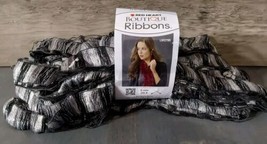 Red Heart Boutique Ribbon Marble City Black Silver Metallic 3.5oz 42 Yrd 6 Bulky - £9.40 GBP