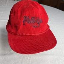 Vtg Embroidered￼ Phillips I’ve Got Taste red corduroy hat Snapback Old M... - $21.49