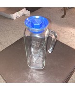Frigorello Clear Glass Qt Refrigerator Juice Milk Bottle Italy Blue Plas... - £9.57 GBP