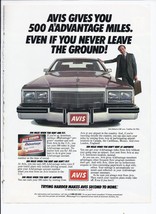 1984 Avis Rental Car Print Ad Cadillac De Ville 8.5&quot; x 11&quot; - $19.21