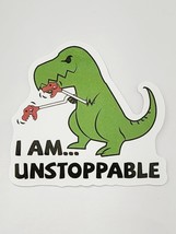 I Am Unstoppable Dinosaur with Extensions on Arms Sticker Decal Embellishment - £1.83 GBP