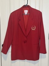 Mary Kay Cosmetics Red Consultant Blazer Jacket Size 14 Vintage - £15.36 GBP