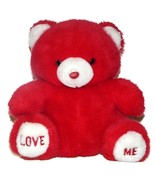 Love Me Feet Paws Red Teddy Bear Plush Lovey Stuffed Animal 8 inch Sits - £22.52 GBP