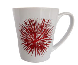 Starbucks Red Starburst Fireworks 11oz Coffee Mug Cup White 2014  - £15.97 GBP