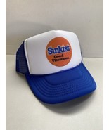 Vintage Sunkist Trucker Hat Good Vibrations Hat snapback Unworn Blue Sod... - $15.65