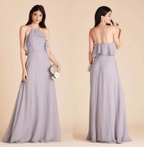 Bird Grey JULES DRESS CHIFFON Silver NEW NWT Medium BRIDESMAID Wedding - $590.12 MXN