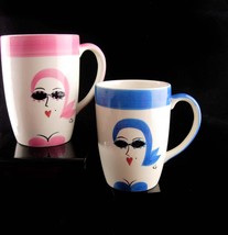 Old hollywood Mug set - Oversize coffee cup - Le Gourmet Chef - Fancy Lady Blue  - £51.11 GBP