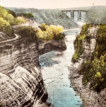 Portage Bridge Letchworth State Park NY Postcard Gorge New York c1930s D... - £7.17 GBP