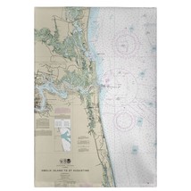 Betsy Drake Jacksonville, FL Nautical Map Guest Towel - £27.31 GBP