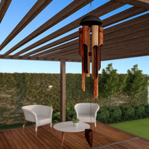 Bamboo Wind Chime 38 In Natural Environment Hand Crafted Hand Tuned Wind Chimes - £34.60 GBP