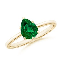 ANGARA Lab-Grown Ct 0.95 Emerald Solitaire Engagement Ring in 14K Solid ... - £707.03 GBP