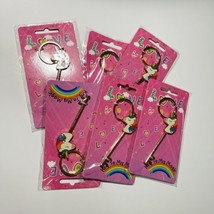 6 Valentine’s Unicorn Key Chains-  Key To My Magic-  Lot - Favors - Set - £14.00 GBP