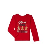 Holiday Time Girls Christmas Long Sleeve Cookie T-Shirt, Brilliant Red X... - $291.31 MXN