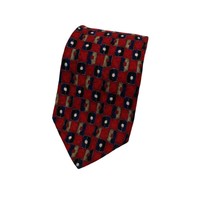 NORDSTROM JZ RICHARDS Red Tie Necktie Traditional USA Squares - £9.50 GBP