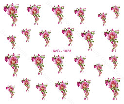 Nail Art Water Transfer Sticker Decal Stickers Pretty Pink Flowers KoB-1023 - $2.99