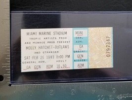 Molly Hatchet / Outlaws - Vintage Feb. 26, 1983 Miami, Fla Concert Ticket Stub - £7.90 GBP