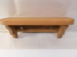 Small Solid Wood Shelf with Key Pegs Knobs Kitchen Entry 10.5”L X3.5”Dx ... - $19.79