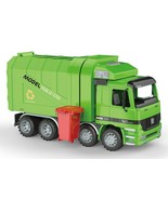 Friction Powered Recycling Garbage Truck 14 Inches Trash Garbage Rear Du... - $468.29 MXN