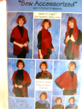Saf-T-Pockets Sew Accessorized Pattern Miss Vest-S-Cape All sizes Uncut ... - $10.39