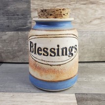 Blessings Jar Art Pottery Word Jars Vintage.  With Cork Lid EUC - $18.81