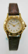 Relic Uhr Damen Edelstahl Gold Leder Brown Wasserfest Weiß Quarz - £27.82 GBP