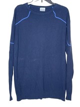 Columbia Men Pull Over Sweater Oversize Long Sleeve Wool Blend Crew Neck Blue XL - £15.81 GBP
