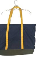 Love Thy Beast Canvas Pet Tote Bag Navy Yellow Large Zip Top Carrier 24"x16"x9" image 2
