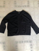 Ann Taylor Black Fine Gauge Short Black Sweater Shrug Sz Small Double Hook Close - £21.52 GBP