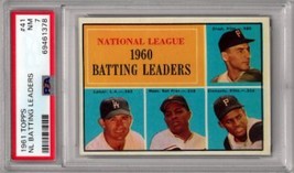 1961 Topps NL Batting Leaders Baseball Card #41- PSA Graded 7 NM (Willie Mays/Ro - £103.87 GBP
