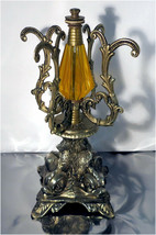 Vintage 12 in Art Deco Bronze Cast Lamp Stand / Pedestal with 4 Fish design - $42.93