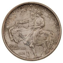 1925 50C Stone Mountain Commemorative Half Dollar in AU+ Condition, Light Toning - £58.24 GBP