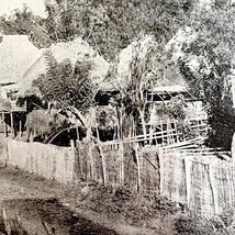 View Of A Suburb In Manila Bay Cuba 1899 Victorian Print Huts Hemp House... - $29.99
