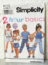 Simplicity Sewing Pattern 8315 Child&#39;s Pullover Top - Shorts - Pants Sizes 2-4 - £7.43 GBP
