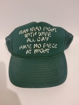 Vintage 80’s Man Who Fight With Wife Funny Snapback Trucker Hat Cap Adjustable - £7.76 GBP