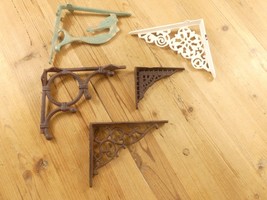 5 Antique Style Shelf Brackets Cast Iron Corbels Welding Art  *READ DEFE... - $502.74 MXN