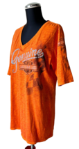 Harley-Davidson Big Sky Great Falls Montana Orange V-Neck Knit T-Shirt-Womens XL - £14.85 GBP