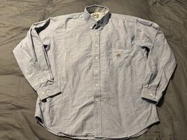 Cinch Western Button Down Shirt Blue Chambray Long Sleeve Men’s M - $19.67