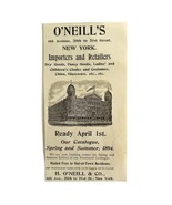 O&#39;Neill&#39;s Importers Retailers 1894 Advertisement Victorian NYC April ADB... - $27.41 CAD