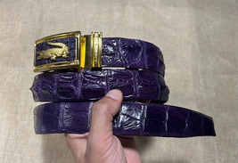 Size 40&quot; Genuine Purple Hornback Alligator Crocodile Skin Belt Width 1.3&quot; - $54.99