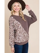 Cute Animal French Terry Brush Contrast Print Pullover With Cuff Detail_ - £27.46 GBP