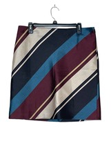 Ann Taylor Women Skirt Pencil Lined Striped Side Zip Multicolor Size 10 - £15.89 GBP