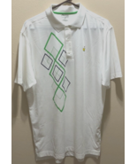 Masters Tech Logo Golfer Augusta Georgia Golf Diamond Design White Polo ... - £10.53 GBP