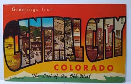 Greetings From Central City Colorado Large Letter Chrome Postcard 1966 Old West - £7.24 GBP