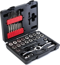 41Pc SAE Ratcheting Tap and Die Set #4–1/2" UNC UNF 1/8 NPT Threading Ki... - $94.78