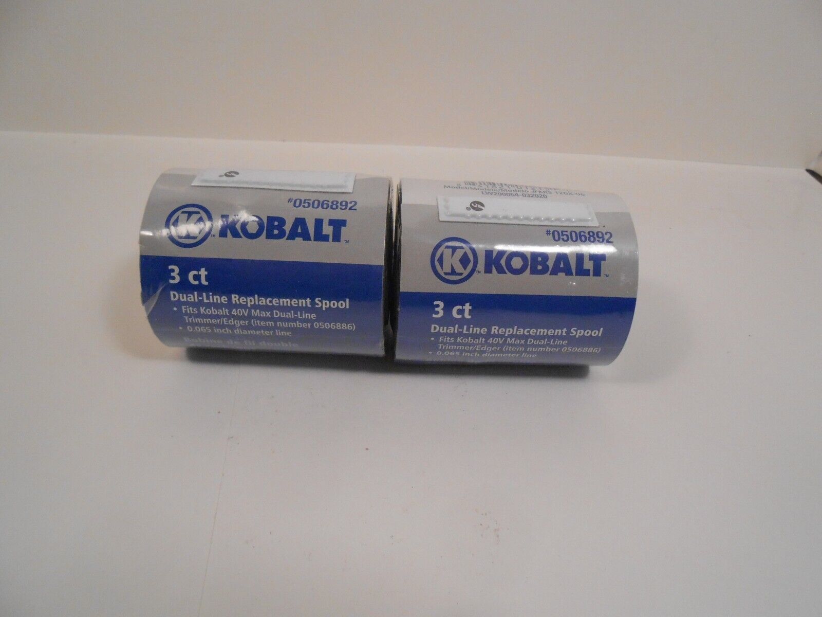 Primary image for Kobalt #0506892 Dual-Line Replacement Spool .065" 3 Count Pack NEW lot of 2
