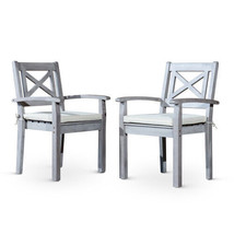 Dining Chairs Set of 2 - Silver+Grey - £337.34 GBP