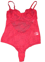 INC International Concepts Sexy Lace Underwire Thong Bodysuit Red XXL - £19.60 GBP