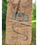 Vintage Burlap Sack Oregon Trail Nebraska Elevator Great Northern Beans - £1,378.90 GBP